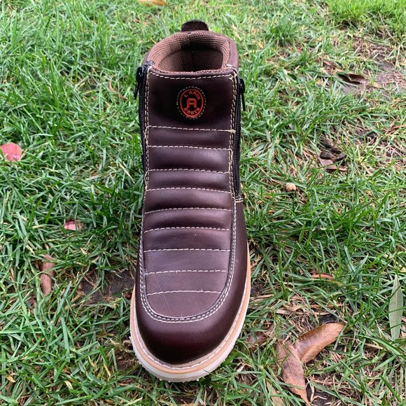 MEN\'S WORK BOOTS GENUINE LEATHER ZIP-UP BROWN BOTA DE CIERRE DE PIEL CAFÉ 339 main image 4
